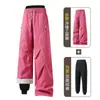 Pantalones ligeros de estilo de montaña para exteriores para hombre, pantalones casuales con forro polar para senderismo y trekking, pantalones curvos de estilo workwear americano para mujeres jóvenes