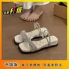 Hermosas Chanclas de Dos Vías con Pedrería para Mujer, Nuevo Estilo Verano 2026, Adecuadas para Usar con Faldas, Sandalias de Cuña con Plataforma de Tacón Alto para Uso en Exteriores