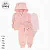 [Atacado] Moletom de Bebê para Primavera e Outono Casaco com Capuz de Manga Longa para Comércio Exterior Roupa para Fazer Cocô Conjunto de Três Peças para Crianças