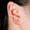 Venta Caliente Transfronteriza Copo de Nieve Luna Circonita Clavo de Hélice Seis Pétalos Flor Clavo de Oreja Pantalla para Oreja Joyería para Piercing Corporal