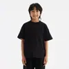 Camiseta infantil de algodão com logo estampado personalizado gola redonda manga curta cor sólida ombro roupas da turma do jardim de infância A 210g 40