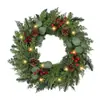 Guirlanda de Frutas de Natal e Pinhas Transfronteiriça para Pendurar na Porta Decoração de Entrada para Festas de Fim de Ano Guirlanda de Videira de Agulhas de Pinheiro Artificiais Decorações de Janela