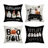 Amazon Transfronterizo Temu Popular Lino al por Mayor Funda de Almohada de Halloween Funda de Almohada Cuadrada de Felpa Funda de Almohada Cómoda