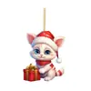 Decoración Navideña Nueva para Amazon Transfronterizo Serie Gatito Navideño Colgante para Árbol de Navidad Acrílico Colgante para Coche