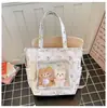 Bolsa de dolor transparente bidimensional para estudiante femenina, bolsa para cram school, bolsa de hombro linda y fresca para chica, bolso cruzado versátil para el trabajo, bolso cruzado para mujer