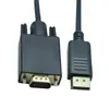 Cabo DP para VGA de 1,8 m Cabo adaptador DisplayPort para VGA Placa de vídeo Porta DP grande Conectando cabo de monitor