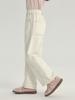 Calça infantil Pudding Haru 2025 primavera nova para meninas calça macia e confortável jeans branco infantil