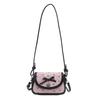 Bolso de Moda Transfronterizo para Mujer 2025 Nuevo Rosa Lazo Hombro Cruzado Pequeño Bolso Textura Linda Axila