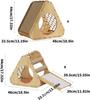 Ninho de Gato Personalizado com Arranhador Integrado Rede de Escalada Triangular para Gatos Domésticos Cama de Gato de Madeira Maciça Resistente ao Desgaste de Sisal