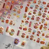 Adesivos de Unhas Tomoni com Relevo Populares na Internet Estilo Chinês Festivo Adesivos de Unhas para Receber Riqueza Material de Joia