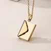 Acero Inoxidable Chapado al Vacío Oro 18K Colgante Abrible Forma de Sobre Accesorios Creativos de Gama Alta para Joyería DIY Venta al por Mayor