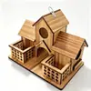 Al por mayor casa de pájaros de madera nueva creativa pastoral al aire libre nido de pájaro loro villa-estilo comedero de pájaros decoración de patio