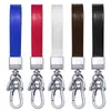 Chaveiro de carro de couro personalizado metal criativo fivela de cachorro fofo anel de chaveiro de couro acessórios pequeno anel pingente