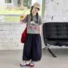 Conjunto de Verano para Niñas 2026 Nueva Moda Caricaturas Manga Corta Conjunto de Dos Piezas para Niñas, Ropa Ligera de Verano para Niños
