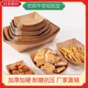 Caja de Papel para Llevar de Hamburguesa y Papas Fritas, Caja Tipo Barco de Papel Kraft para Snacks, Contenedor Plegable a Prueba de Grasa para Snacks