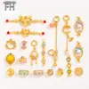 Pulseira Antiga Dourada Estilo Chinês Pingente Acessório Pendurado com Borla DIY Contas Espaçadoras com Furo Passante Materiais para Acessórios