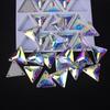 Taladro de cristal K9 Wei Chen con borde invertido de doble agujero en forma de triángulo, cosido a mano, color blanco AB, ropa exótica con taladro, taladro de cristal DIY