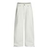 Pantalones Deportivos Casuales para Hombre C959 Otoño e Invierno Estilo Retro Americano Gama Alta Color Sólido Diseño Plisado Holgado Pierna Ancha