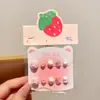 Nuevas Pegatinas de Uñas de Dibujos Animados para Niñas Pegatinas de Uñas Rojas de Año Nuevo Portátiles para Niños Decoración Linda de Pegatinas de Uñas para Niñas