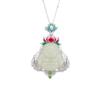 Joyería Yuebao Plata Esterlina S925 Jaspe Hetian Retro Estilo Nacional Esmalte Colgante Maitreya Loto Colgante Buda