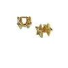 Brincos de Estrela Dourada com Zircônia Super Brilhantes para Mulheres, Presilhas de Orelha com Design de Nicho, Luxo Leve, Alto Padrão, Joia de Orelha Única