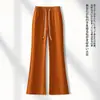 Calça Flare Slim Fit com Strass Céu Estrelado para Mulheres Verão 2026 Novo Elástica Cintura Alta Emagrecimento Versátil Bootcut Estilo Fino