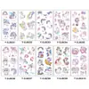Novos adesivos de tatuagem de desenho animado infantil transfronteiriços, dinossauro fofo e divertido, sereia, adesivos de tatuagem temporária para braço de animal