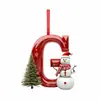 Producto Nuevo Transfronterizo 26 Letras Muñeco de Nieve Bebé Colgante de Navidad Árbol de Navidad Plano Acrílico Colgante Decoración del Hogar
