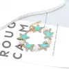 Estilo Ins Moda Criativo Artesanal Pérola Barroca Costura Estrela do Mar Pulseira Feminina Estilo Férias Marinha Esmalte Pulseira