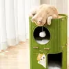 Ninho de Gato de Feltro com Múltiplas Camadas, Design Integrado de Buraco de Árvore, Adequado para Todas as Estações, Casa Esconderijo Quente de Camada Dupla para Gatos, Casa de Gato para Lares com Vários Gatos