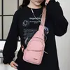2025 Nueva Bolsa de Pecho de Tela de Nylon Moda para Mujer Bordado Diamante Correa al Hombro Cruzada Gran Capacidad Bolsa de Pecho para Ciclismo