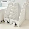 Caja de Almacenamiento y Organización de Archivos Verticales Soporte de Libros de Escritorio para Oficina Estantería para Estudiantes Caja de Almacenamiento para Estación de Trabajo Estantería