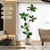 Planta Artificial Verde Black Diamond con un Toque de Lujo para Decoración de Sala de Estar, Planta de Interior Grande en Maceta, Árbol Falso, Planta Biomimética