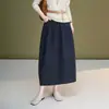 Falda de Linterna para Mujer, Nuevo Estilo Otoño, Falda de Línea A Adelgazante de Cintura Alta, Falda de Botón Adelgazante Vintage de Longitud Media, Cubre el Vientre
