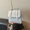Mochila Coreana 2026 Nova Moda Simples e Estilosa com Padrão de Estrelas, Mochila Minimalista Estilo College para Meninas