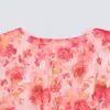 Ins ropa de mujer estilo europeo y americano transfronteriza al por mayor vestido largo escalonado con estampado retro francés que ciñe la cintura y adelgaza con cuello en V