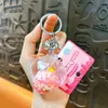 Llavero Creativo de Gato Fresa Relleno de Aceite Lindo Colgante de Arena Movediza Líquida Accesorios para Bolsos Máquina de Garra Pequeños Regalos Al Por Mayor