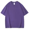 Camiseta Manga Curta Algodão de Fibra Longa Pesado Estilo Japonês 260g Unissex Caimento Solto Verão Cor Sólida Base Branca