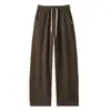 Tio Cenoura 700g Calça Curva Acolchoada com Lã 2026 Outono/Inverno Casual Versátil Calça de Perna Larga Calça Reta de Imitação de Caxemira