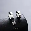 Pendientes de Acero de Titanio con Pinza de Rayo Transfronterizos para Hombres, Pendientes de Moda con Diseño de Nicho para Mujeres, Joyería con Diseño de Nicho