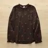 Colección Otoño 2026 Estilo Japonés Dibujos Animados Bordado Moño Holgado Cardigan para Mujer Cuello Alto Camisa de Manga Larga Venta al por Mayor