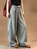 ¡Muy recomendable! Pantalones grises de corte holgado, fluidos y de pierna curva para mujer, perfectos para otoño, con un estilo chic y relajado sin esfuerzo, y un efecto favorecedor y adelgazante.