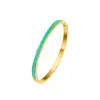 Pulsera de Acero de Titanio con Esmalte para Mujer, Lujo Accesible, Baño de Oro de 18K de Gama Alta, Pulsera de Acero Inoxidable Europea y Americana para Mujer, No se Desvanece