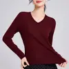 Camiseta de Manga Larga con Cuello en V LyocellTencel 2026 Primavera Nueva Azul Oscuro Adelgazante Ligera para Mujer