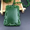 Colgante de Jaspe Imitación Hetian Jade Verde Espinaca Material de Mongolia Exterior Colgante de Joyería de Jade para Regalo de Apertura de Ventas Modelo de Transmisión en Vivo
