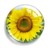 Planta de Venta Caliente Girasol Hora Piedra Preciosa Joyería DIY Tablero de Mensajes de Cristal Imán para Nevera Llavero Soporte para Teléfono