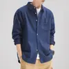 Camisa cepillada de manga larga para hombre, marca de tendencia nueva otoño e invierno 2026, camisa de algodón holgada, chaqueta casual 100% algodón al por mayor