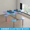 Mesa y Sillas de Acero Inoxidable 304 para Comedores Escolares, Personal de Unidad, Combinadas para 4 u 8 Personas, Mesa de Comedor Universitaria, Plegable