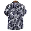 Camisa Havaiana de Manga Curta Transfronteiriça Floral Férias Verão Nova Masculina Casual Secagem Rápida Manga Curta