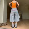 Moda transfronteriza 2026 verano nuevos pantalones cortos holgados cropped, pantalones de chándal rectos de pierna ancha, pantalones casuales unisex de pierna ancha
